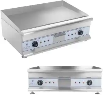 Royal Catering Płyta grillowa - 75 cm - gładka - 2 x 3200 W RCG 75