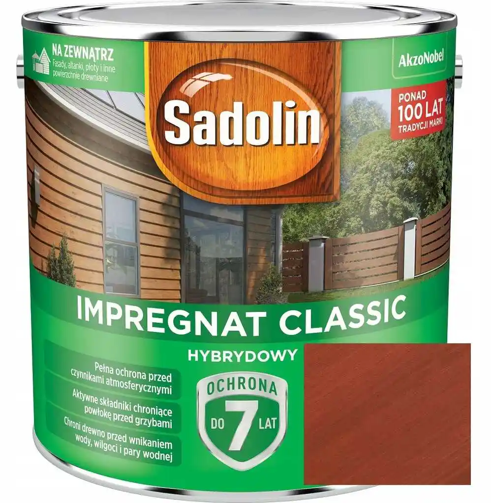 Sadolin Impregnat Classic Hybrydowy Szwedzka Czerwień 4,5L