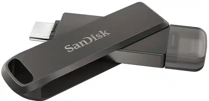 Sandisk iXpand Luxe 128GB USB Typ C / Lightning Srebrno-czarny PenDrive