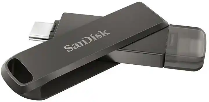 Sandisk iXpand Luxe 64GB USB Typ C / Lightning Srebrno-czarny PenDrive