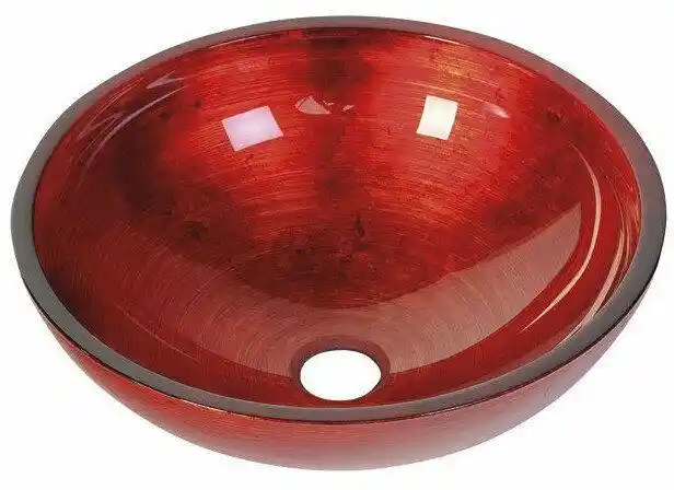 Sapho MURANO ROSSO IMPERO, umywalka szklana 40x14cm, czerwona AL5318-63