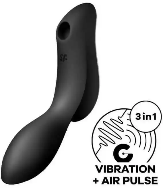 Satisfyer Curvy Trinity 2 - ładowalny wibrator dopochwowy i łechtaczkowy (czarny)