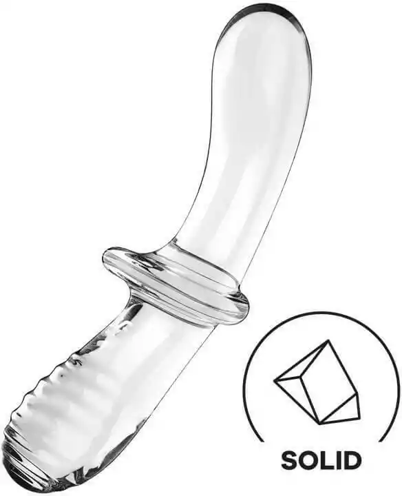 Satisfyer Double Crystal - szklane dildo z 2 końcówkami (przezroczyste)