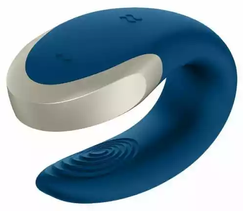 Satisfyer Double Love (Blue) - Wibrator dla par, Niebieski