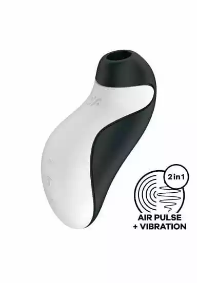 Satisfyer Orca - wodoodporny stymulator łechtaczki z falami powietrza (czarno-biały)