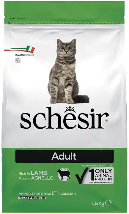 Schesir Cat Adult Maintenance jagnięcina sucha karma dla dorosłych kotów torebka 1,5 kg