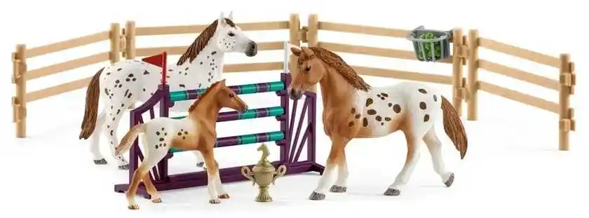 Schleich 42433 Konie Appaloosa i akcesoria do treningu, 7 elem.