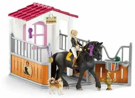 Schleich 42437 stajnia z koniem, Tori i Princess, 24,5 x 19 x 8,2 cm