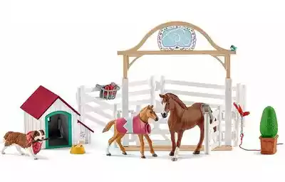 SCHLEICH Zestaw figurek Konie goście Hannah z suczką Ruby 42458