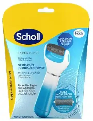 SCHOLL Pilnik elektryczny do stóp Expert Care z 2 głowicami Niebieski