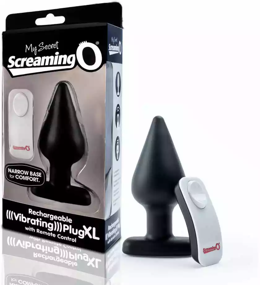 Screamingo Screaming Plug XL - radiowy wibrator analny z możliwością ładowania (czarny)