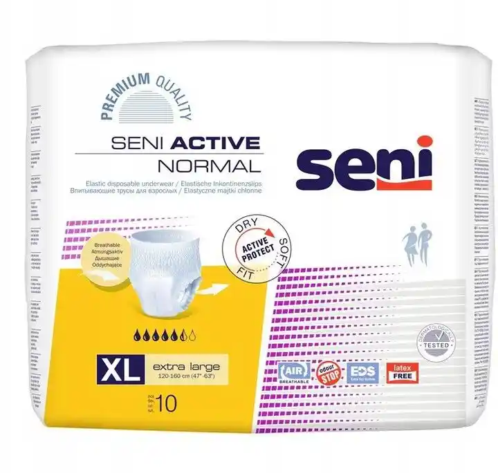 SENI ACTIVE NORMAL X-LARGE Elastyczne majtki chłonne 10szt