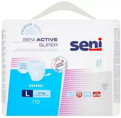 SENI ACTIVE SUPER L 10szt Elastyczne majtki chłonne