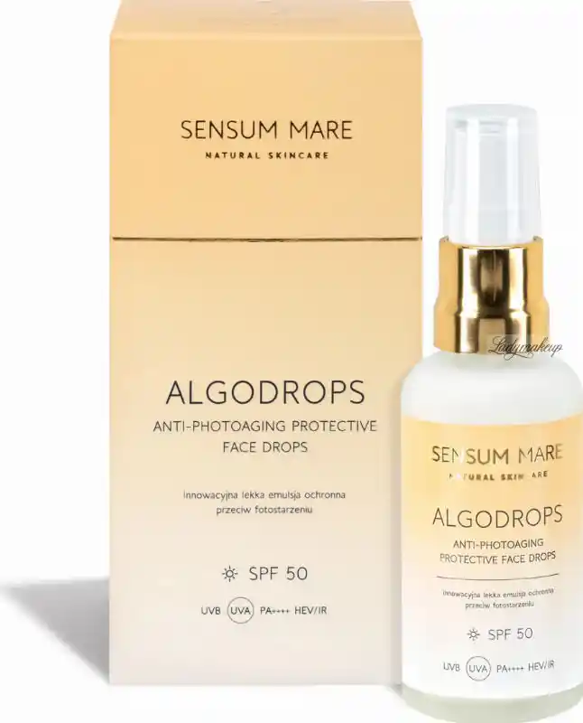 Sensum Mare Algodrops Anti-Photoaging Protective Face Drops SPF 50/PA++++ Krople ochronne przeciw fotostarzeniu UVB UVA HEV/IR 50 ml