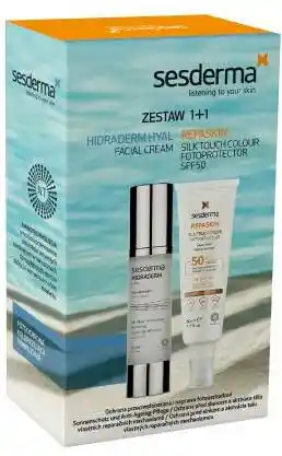 Sesderma Repaskin Silk Touch SPF50 + Hidraderm Hyal ZESTAW Krem liposomowy SPF50 50 ml + Krem do twarzy 50 ml