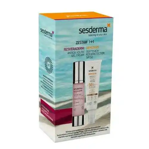 SESDERMA Zestaw Resveraderm żel-krem 50ml + krem koloryzujący spf50 50ml