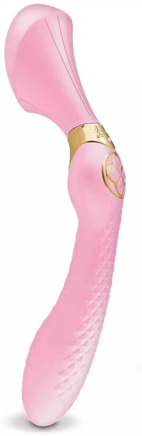 Shunga Zoa Intimate Massager Light Pink - Wibrator wand 2w1, Różowy