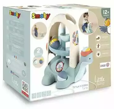 SMOBY Zabawka edukacyjna Little Żółw do ciągnięcia ze zjeżdżalnią dla piłeczek 7600140310