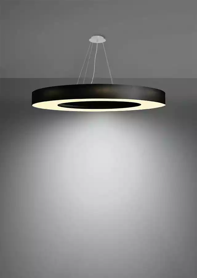 Sollux Saturno slim 90 lampa wisząca czarna SL.0798