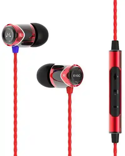 Soundmagic E10C Black-Red Słuchawki dokanałowe z pilotem i mikrofonem