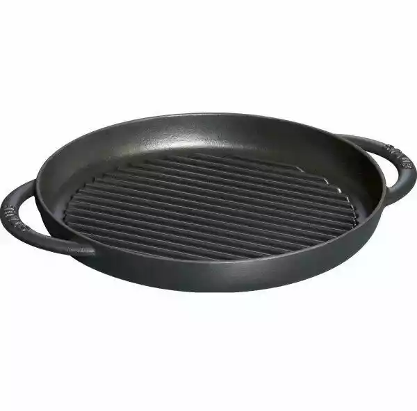 Staub 40509-377-0 Okrągła Patelnia żeliwna Grillowa Z Dwoma Uchwytami 26cm