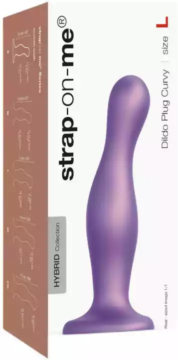 Strap-on-me Curvy L - faliste dildo ze stopką (fioletowe)