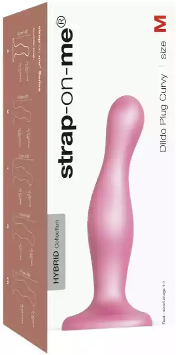 Strap-on-me Curvy M - faliste dildo ze stopką (różowe)