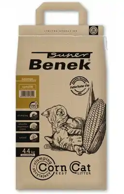 Super Benek Corn Cat Golden, żwirek dla kota - 35l