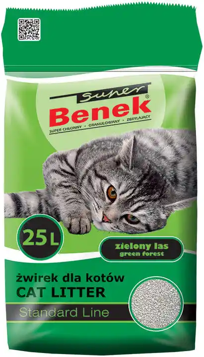 Super Benek Żwirek dla kota Standard Zielony Las 10722 25 L