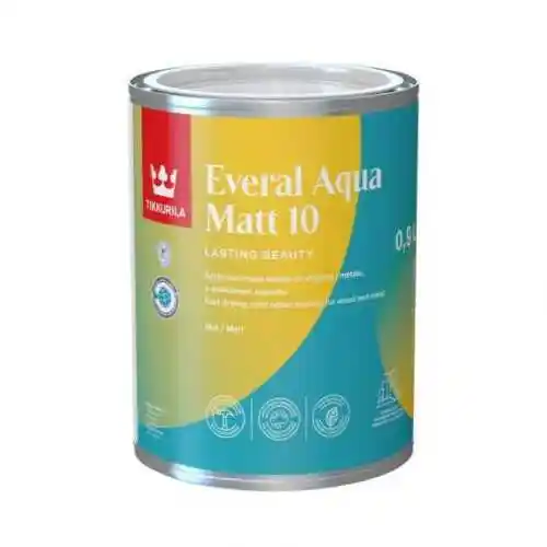 TIKKURILA Everal Aqua Matt 10 farba do drewna i metalu 0,9L baza C