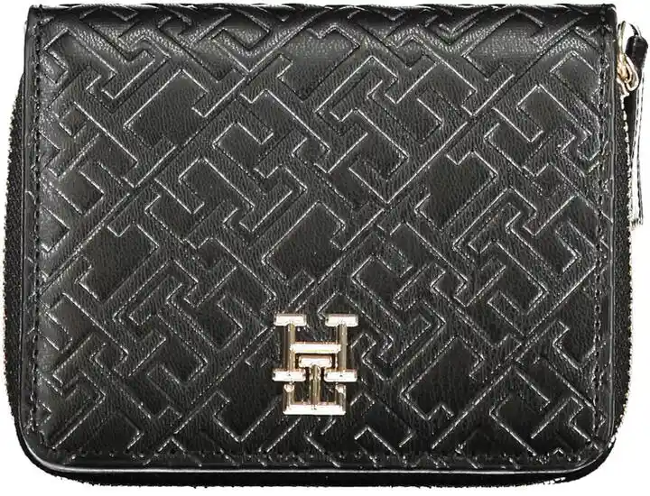 Tommy Hilfiger Mały Portfel Damski Th Refined Med Za Mono AW0AW15755 Czarny