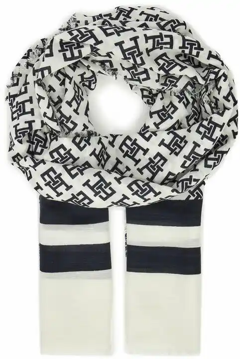 Tommy Hilfiger Szal Beach Summer Mono Scarf AW0AW16030 Ecru