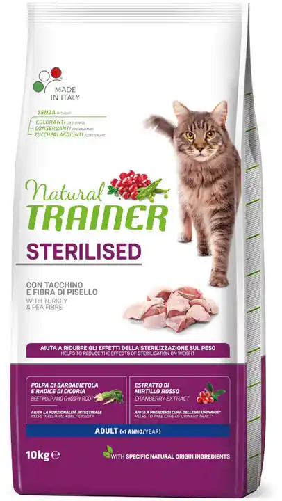 Trainer Natural Cat Natural Trainer Sterilised białe mięso - 10 kg karma sucha