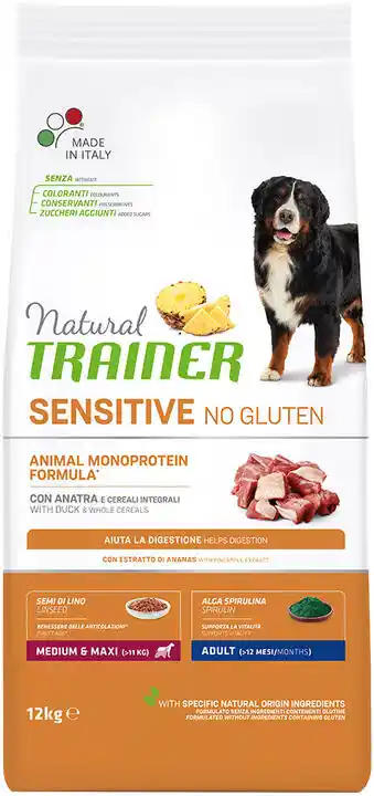 Trainer Natural Sensitive No Gluten Adult Medium/Maxi z kaczką - 12 kg