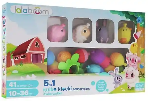 Trefl Kulko-klocki Sensoryczne Zwierzątka Farma Lalaboom