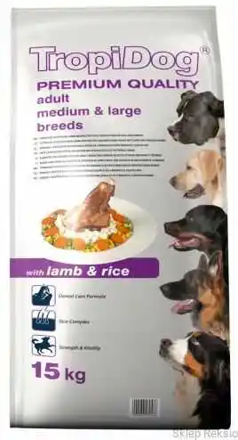 TROPIDOG premium adult medium & large breed jagnięcina z ryżem 12kg