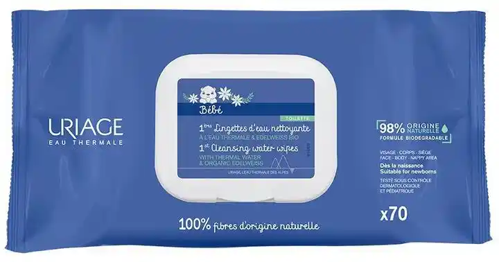 Uriage Bebe 1st Cleansing Water Wipes chusteczki pielęgnacyjne dla dzieci 70szt