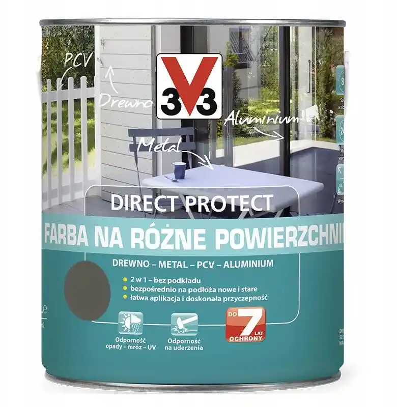 V33 Direct Protect Farba Na Różne Powierzchnie Piaskowy Antracyt 2,5L