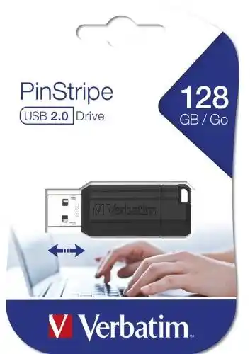 Verbatim Pendrive PinStripe 128GB USB 2.0 Black