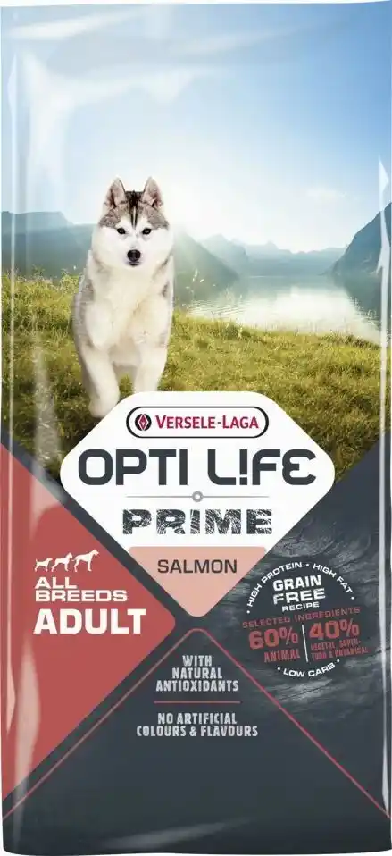 Versele-laga Opti Life Prime Adult Salmon 12,5kg - karma bezzbożowa dla dorosłych psów z łososiem