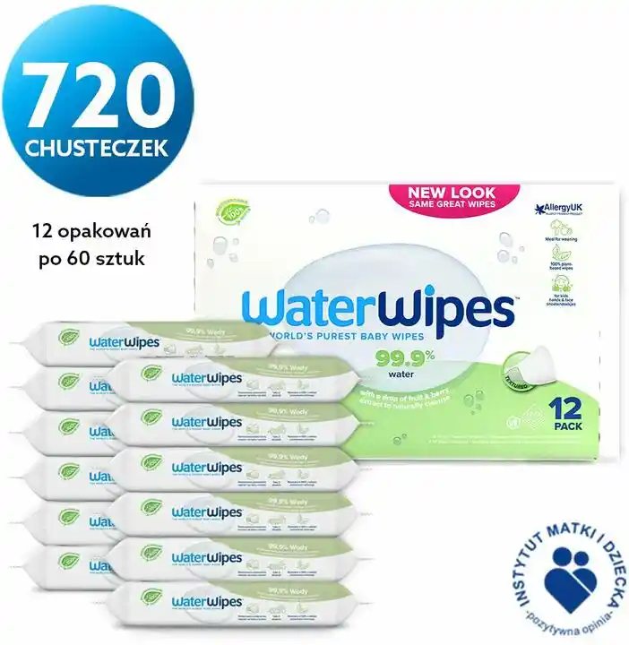 Water Wipes Bio Soapberry Chusteczki nawliżane dla niemowląt 12x60szt