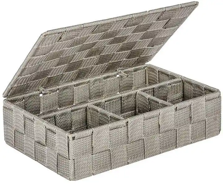 Wenko Organizer Adria mały z pokrywką w kolorze taupe, PP, 26 x 17 x 7,5 cm