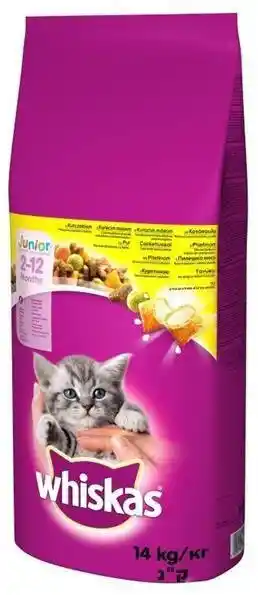 Whiskas Junior z kurczakiem - sucha karma dla kota - 14 kg