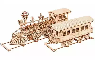 WOOD TRICK Zabawka drewniana Vintage Machinery 3D Locomotive R17 WDTK022