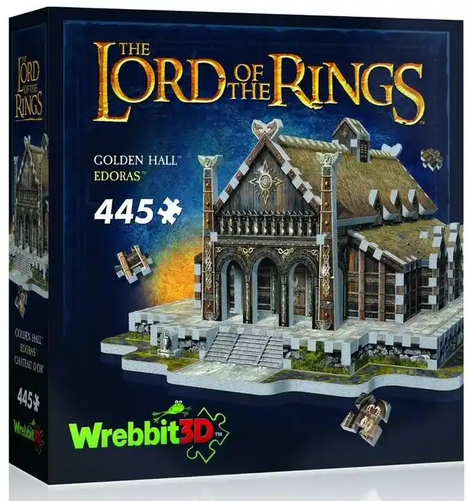 Wrebbit Puzzle 3D Władca Pierścieni Złoty Dwór Edoras (445 elementów)