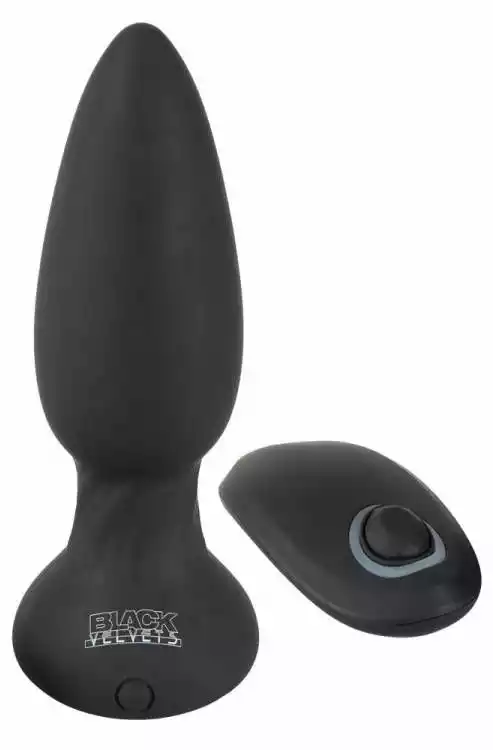 You2toys Zatyczka Analna z Rotującymi Koralikami z Pilotem Black Velvets Czarny