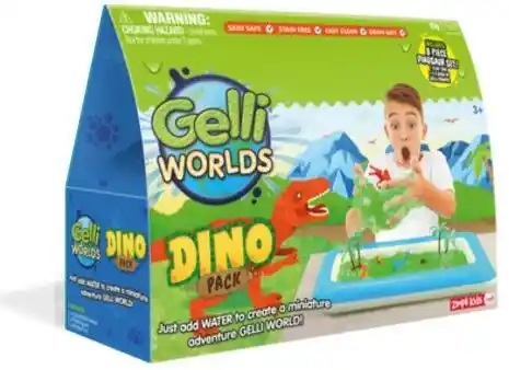 Zimpli Kids Zestaw do tworzenia gelli z figurkami i tacą Gelli Worlds Dino Pack 3+