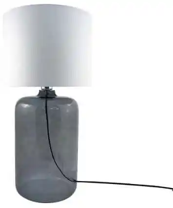 ZUMA LINE Lampa stołowa AMARSA GRAFIT 5509WH szklana, dymiona oprawa z białym kloszem