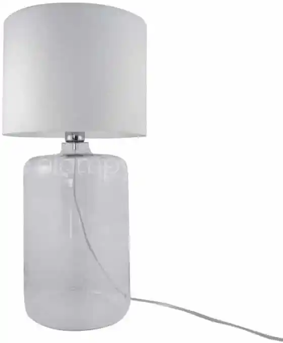 ZUMA LINE Lampa stołowa AMARSA TRANSPARENT 5506WH szklana oprawa z białym kloszem