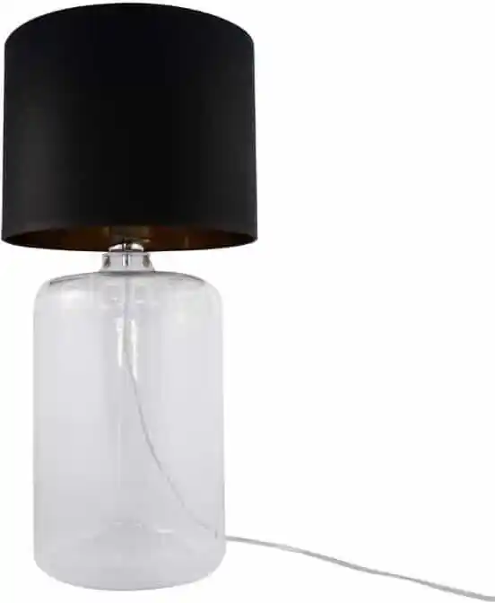 ZUMA LINE Lampa stołowa AMARSA TRANSPARENT 5508BKGO szklana oprawa z czarnym kloszem